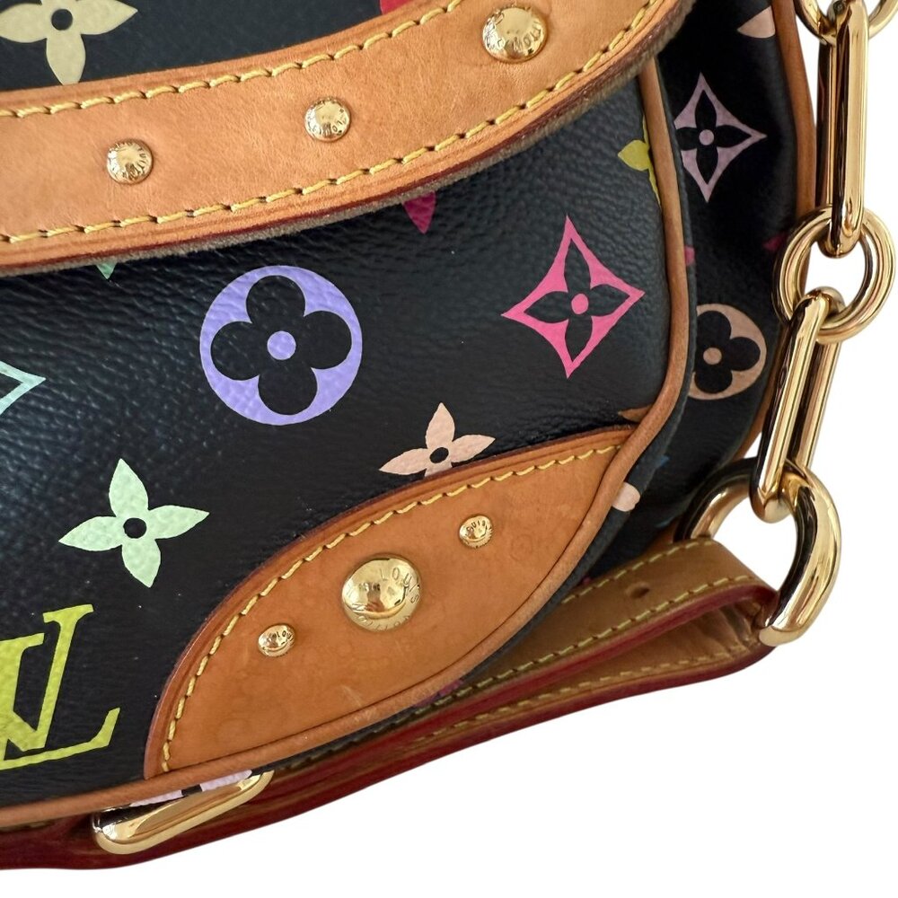 Louis Vuitton Rita Monogram Multi Black vtg Murakami Black RARE Authentic Y2K - Picture 4 of 15